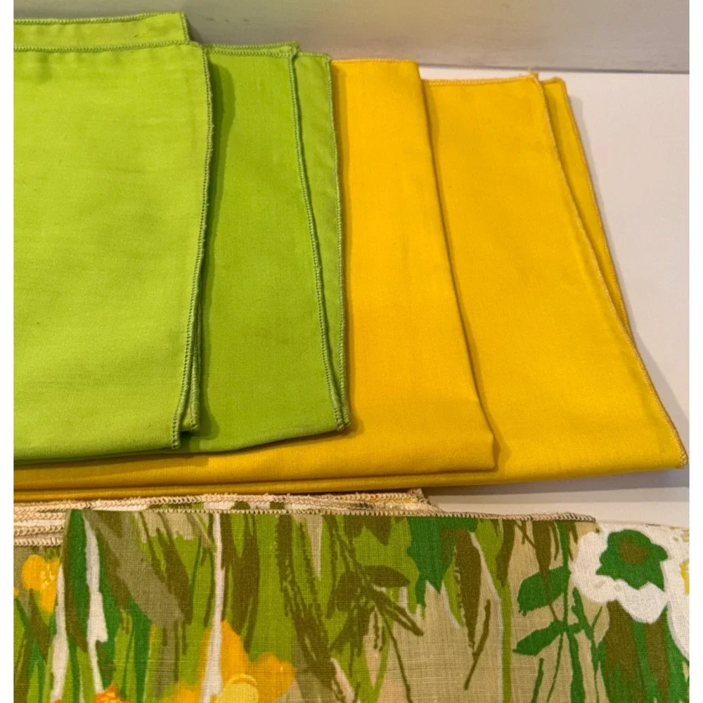 🌼 Vintage Bella Floral Napkins Lot 8 Mid Century Linen Blend 16.5”